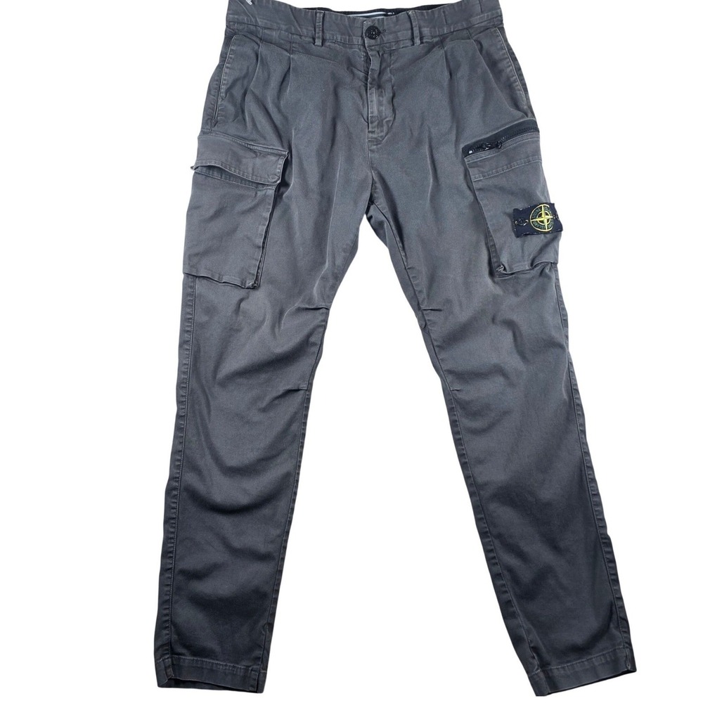 Stone Island RE-T Men's Cargo Pants W33 Gray Charcoal Badge Military Utility